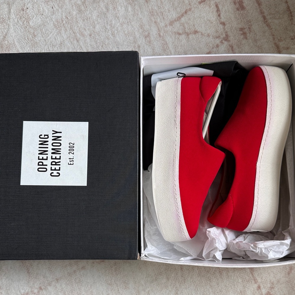 Opening Ceremony Vibrant Red Wedges